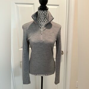 Icebreaker merino wool Gray Quarter-Zip Pullover Bodyfit 260